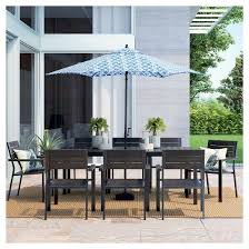 Bryant 9pc Rectangle Metal Patio Dining Set Brown Project 62 Modern Patio Patio Patio Design