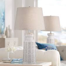 Accent lamps not only brighten up the room but also double up as decor for your living room. Helene Vintage Country Cottage Table Lamps Set Of 2 Ceramic Rustic White Glaze Beige Linen Drum Shade For Living Room Bedroom House Bedside Nightstand Home Office Family Decor 360 Lighting Buy