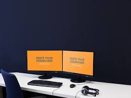 Free Dual Monitor Screen Mockup Psd Download Mockup Free Photoshop Mockup Psd Dual Monitor Screen Computer Mockup Mockup Psd Mockup Free Psd