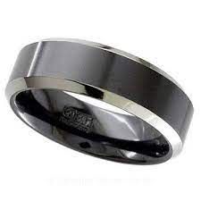 Geti Black And Natural Zirconium Ring Black Zirconium Wedding Ring Black Wedding Rings Black Zirconium Ring