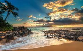 Download Wallpapers Makena Cove Maui Hawaii Sunset Pacific Ocean Coast Islands Usa Besthqwallpapers Com In 2021 Makena Beach Island Wallpaper Sunset Beach Pictures