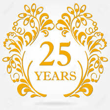 Have a wonderful time and a happy 25th wedding anniversary to you and your love. 25 Years Anniversary Icon In Ornate Frame With Floral Elements Royalty Free Cliparts Vectors And Stock Illustration Image 112186477