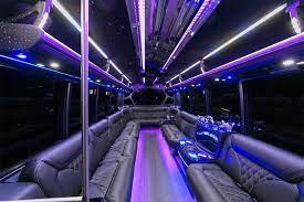 A party bus (also known as a party ride, limo bus, limousine bus, party van, or luxury bus) is a large motor vehicle usually derived from a conventional bus or coach, but modified and designed to carry 10 or more people for recreational purposes. Party Bus Coach 8 Dream Limousines Inc