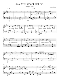 Play let it go flute or piano with this sheet music. Say You Won T Let Go Sheet Music For Piano Solo Musescore Com