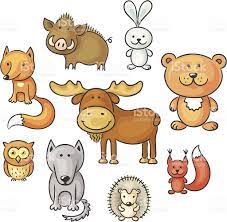 A Set Of Cartoon Forest Animals No Gradients Forest Animals Animals Wild Animals