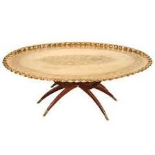 Moroccan Oval Brass Tray Coffee Table Table Brass Coffee Table Tray