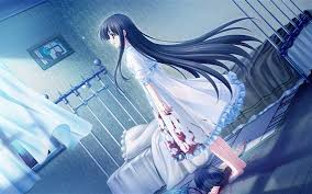 Аниме обои | anime wallpapers. Wallpaper Blue Hair Anime Girl Room Blood 1680x1050 Hd Picture Image