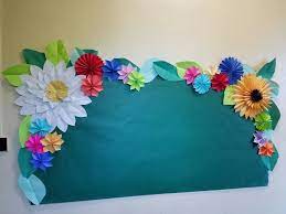 Made This Bulletin Board For Our Amazing Spanish Teacher Flower Bulletin Boards Art Bulletin Boards Bulletin Board Borders