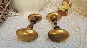 2 Paires De Poignees De Porte Bouton Ovale En Laiton Vintage Authentique In 2020 Wall Lights Light Sconces
