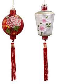 Chinese Lantern Ornament Set Asian Holiday Decorations By World Market Chinese Christmas Asian Christmas Trees Christmas Decorations Ornaments