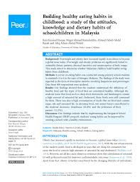 They are widely known to be frugivorous primates. Pdf Building Healthy Eating Habits In Childhood A Study Of The Attitudes Knowledge And Dietary Habits Of Schoolchildren In Malaysia