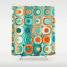 Orange And Turquoise Dots Shower Curtain By Kellydietrich Society6