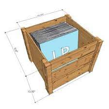 Lp Record Storage Crate Drawing With Dimensions Open Woodworking Woodworkingadvice Woodwor Vinyl Record Storage Diy Diy Storage Crate Lp Record Storage