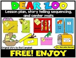 This Zoo Themed Literacy Pack Includes A Lesson Plan Center Work Mats And Story Telling Sequencing Visuals To Help Dear Zoo Book Dear Zoo Dear Zoo Activities