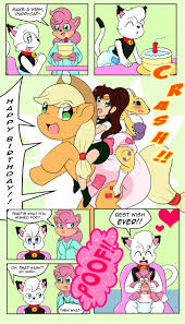 775957 - age regression, applejack, artist:robbieftt, birthday, cake,  crossover, derpibooru import, diaper, diaper fetish, furry, oc, oc:james  the caline, oc:tracy hedgefox, poofy diaper, questionable, renamon -  Twibooru