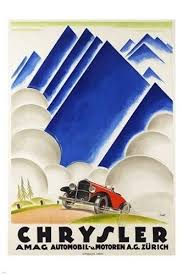 chrysler automobile 1922 vintage ad poster otto ernst zurich 24x36 hot new art deco posters posters art prints art deco illustration