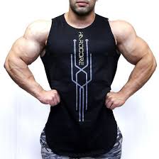 plain gym tank top muscle mens cotton