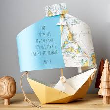 Personalised Nautical Chart Paper Boat Card