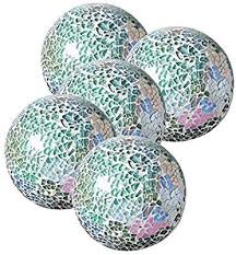 Amazon Com Whole Housewares Decorative Balls Set Of 5 Glass Mosaic Sphere Dia 3 Green Multi Home Kitchen Mosaic Glass Mosaic Decor