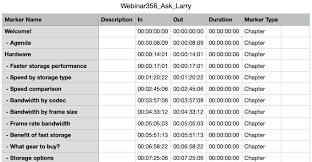 Export Chapter Marker List from Adobe Premiere Pro
