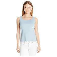 Ruby Rd Square Neck Cotton Rib Tank Nwt