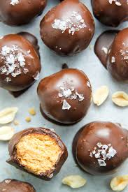 Place the peanut butter truffles in a refrigerator to set for at least 30 minutes. Salted Chocolate Peanut Butter Truffles Baker By Nature