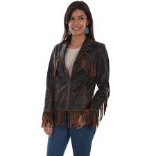 Pungo Ridge Scully Ladies Western Fringe Jacket Brown Scully Women S Leatherwear L1026 259