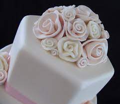 Fondant Wedding Cake Pink White Rolled Roses Lexington Ky Fondant Wedding Cakes Pink Wedding Cake Floral Cake Topper