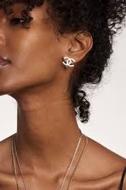 Chanel White CC Enamel Clip