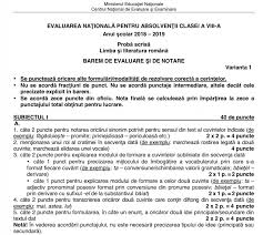 Luni a început evaluarea națională cu proba la limba și literatura română și a fost extrasă varianta 5. Evaluare NaÈ›ionalÄƒ 2019 A Fost Publicat Baremul De Notare La Limba È™i Literatura RomanÄƒ Observatorul Prahovean
