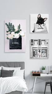Bedroom With Chanel Inspired Wall Art Cute Room Decor Wall Decor Bedroom Aesthetic Room Decor