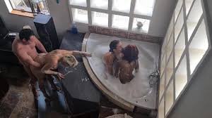 Spa Bath Three Girls One Guy Orgy Reverse Gangbang Interracial