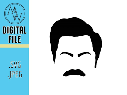 Ron Swanson Mustache Portrait Wood Print By Olga Shvartsur - Pixels Merch
