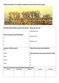 Descriptive Writing About War Ww1 Trenches Aqa English Language Paper 1 Section Descriptive Writing Descriptive Writing Activities Teaching Creative Writing