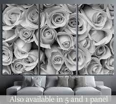 Rose Flower Bouquet In Black And White Oversized Wall Art Sea Wall Art Framed Canvas Art