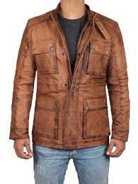 Alaska Brown Vintage Motorcycle Distressed Four Pocket Real Mens Leather Jacket Winters Brown Leather Jacket Men Leather Jacket Men Leather Jacket
