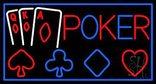 Poker With Cards LED Neon Sign - Poker Neon Signs - Everything Neon