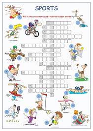 Practise your english with 100 + fun online word games on a wide range of popular topics. Sports Crossword Puzzle English Esl Worksheets For Distance Learning And Physical Classrooms