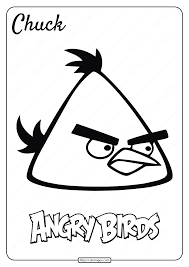 Printable Angry Birds Chuck Pdf Coloring Page In 2020 Coloring Pages Chuck Angry Birds Angry Birds