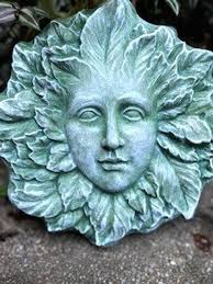 Large Green Woman Wall Plaque, Green Woman Garden Plaque, Green Woman,  Green Man