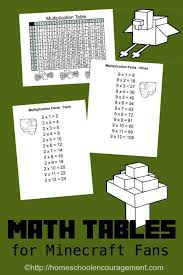 Free Minecraft Printable Multiplication Table And Charts