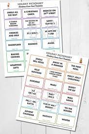 Free Christmas Pictionary Printable Game Cards Christmas Pictionary Christmas Party Themes Christmas Party Themes For Adults
