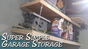 Installing shelves can transform any room in your home and maximize your space. Super Simple Hanging Garage Storage Shelves Hanging Shelves With Chains Youtube