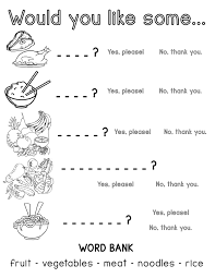 Would You Like Some Esl Food Worksheet Kindergarten Reading Worksheets Writing Practice Teaching English Grammar