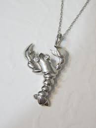 Lobster Necklace Lobster Charm Necklace With Cz Lobster Etsy Sea Creature Jewelry Lobster Necklace Charm Pendant
