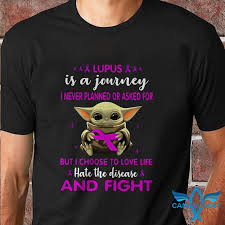 Baby Yoda Lupus Is A Journey Breast Cancer T Shirt Camaelshirt American Trending Tees