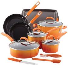 Rachael Ray Brights 14 Pc Nonstick Cookware Set Cookware Set Rachael Ray Cookware Set Nonstick Cookware