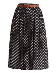 Black And White Polka Dot Midi Skirt Black Pattern Black Black And White Polka Dot Belted Midi Skirt 256893409 New Look Fashion Modest Outfits Polka Dot Midi Skirt