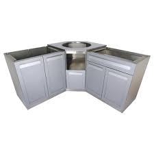 Vevor.com has been visited by 10k+ users in the past month 4 Life Outdoor 3 Piece 101x36x37 In Stainless Steel Outdoor Kitchen Kamado Corner Cabinet Set With Gray Doors And Drawer G40030 The Home Depot Outdoor Kitchen Outdoor Kitchen Design Kitchen Design Styles