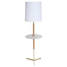 Edward Wormley Style Light Mahogany Light Micarta And Brass Side Table Floor Lamp Floor Lamp Styles Floor Lamp Table Floor Lamp